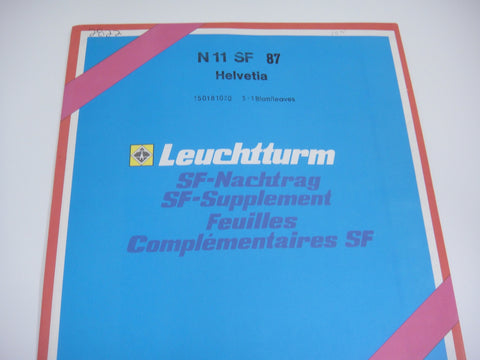 Lighthouse 1987 Switzerland Hingeless Stamp Album Supplement N11SF87