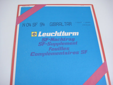 Lighthouse 1994 Gibraltar Hingeless Stamp Album Supplement N04SF94