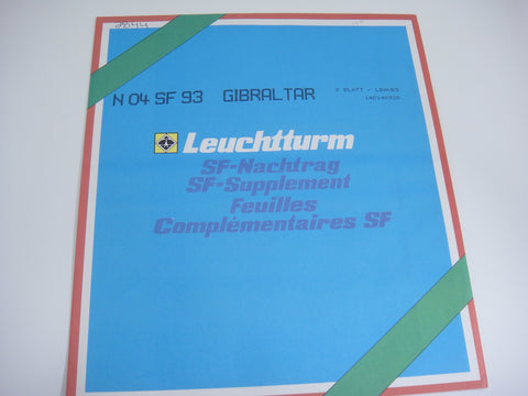 Lighthouse 1993 Gibraltar Hingeless Stamp Album Supplement N04SF93