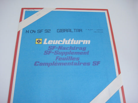 Lighthouse 1992 Gibraltar Hingeless Stamp Album Supplement N04SF92