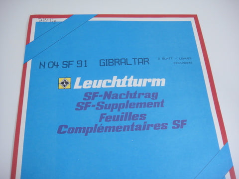Lighthouse 1991 Gibraltar Hingeless Stamp Album Supplement N04SF91