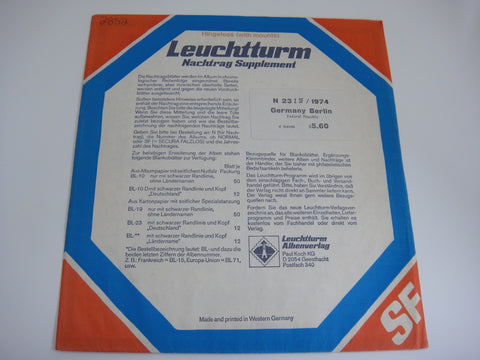 Lighthouse 1974 Berlin Germany Hingeless Stamp Album Supplement N23ZSF74