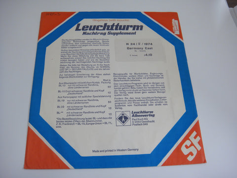 Lighthouse 1974 East Germany Hingesless Stamp Album Supplement N24ZSF74