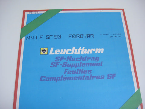 Lighthouse 1993 Faroe Islands Hingeless Stamp Album Supplement N41FSF93