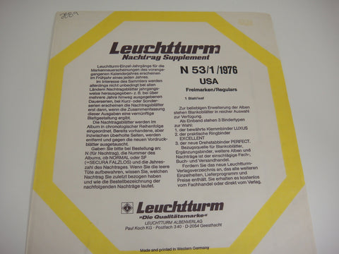 Lighthouse 1976 United States Regular Stamp Supplement N53/1/76