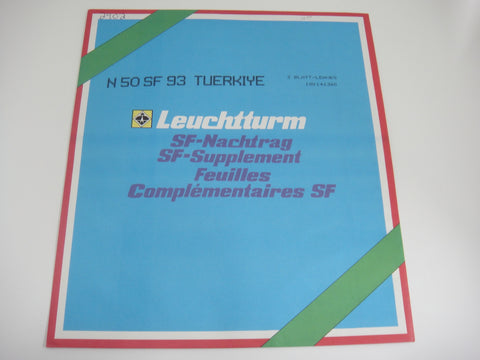 Lighthouse 1993 Turkey Hingeless Stamp Album Supplement N50SF93