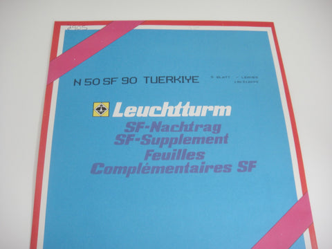Lighthouse 1990 Turkey Hingeless Stamp Album Supplement N50SF90