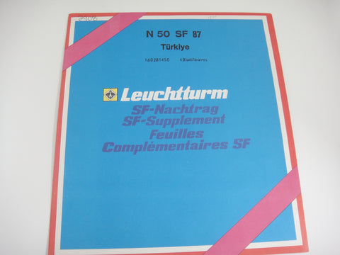Lighthouse 1987 Turkey Hingeless Stamp Album Supplement N50SF87