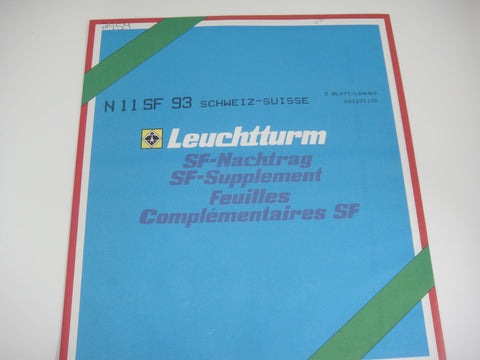Lighthouse 1993 Switzerland Stamp Supplement N11SF93