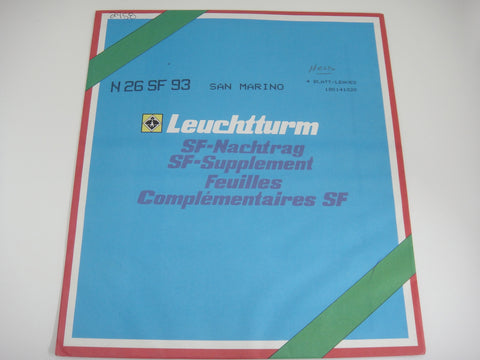 Lighthouse 1993 San Marino Hingeless Stamp Album Supplement N26SF93