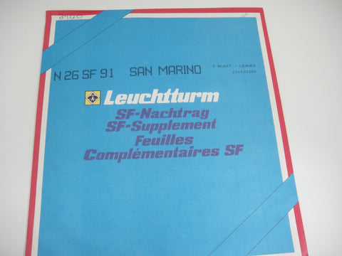 Lighthouse 1991 San Marino Hingeless Stamp Album Supplement N26SF91
