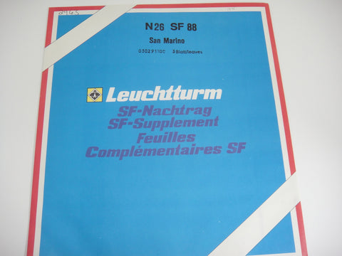 Lighthouse 1988 San Marino Hingeless Stamp Album Supplement N26SF88