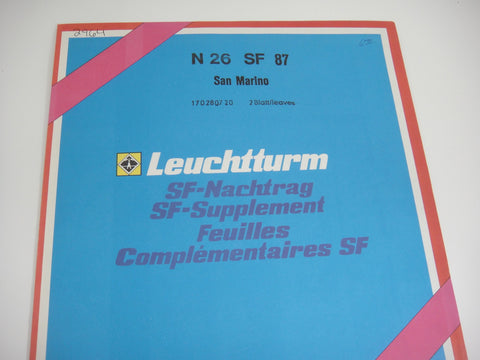 Lighthouse 1987 San Marino Hingeless Stamp Album Supplement N26SF87