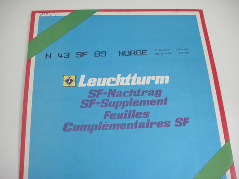 Lighthouse 1989 Norway Hingeless Stamp Album Supplement N43SF89