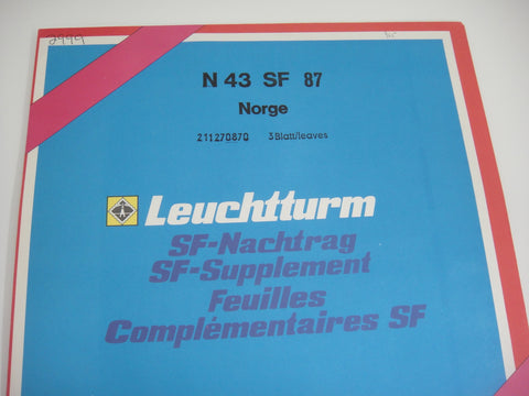 Lighthouse 1987 Norway Hingeless Stamp Album Supplement N43SF87