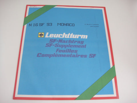 Lighthouse 1993 Monaco Hingeless Stamp Album Supplement N16SF93