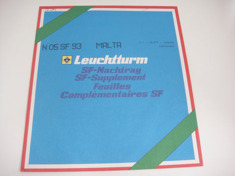 Lighthouse 1993 Malta Hingeless Stamp Album Supplement N05SF93