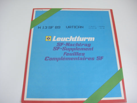 Lighthouse 1989 Vatican City Hingeless Stamp Album Supplement N13SF89