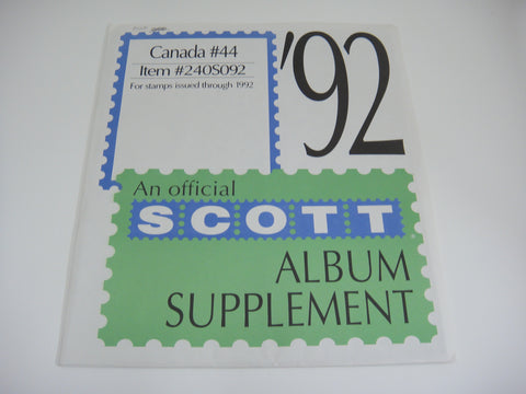 Scott 1992 Canada Specialty Stamp Supplement #44 240S092