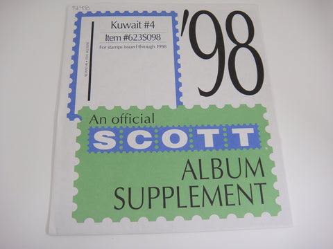Scott 1998 Kuwait Stamp Album Supplement #4 623S098