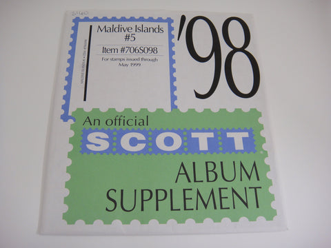 Scott 1998 Maldive Islands Stamp Album Supplement #5 706S098