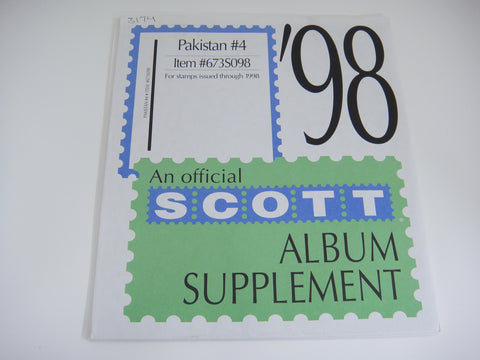 Scott 1998 Pakistan Stamp Album Supplement 4 673S098