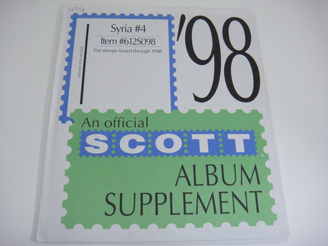 Scott 1998 Syria Specialty Stamp Album Supplement 4 612S098