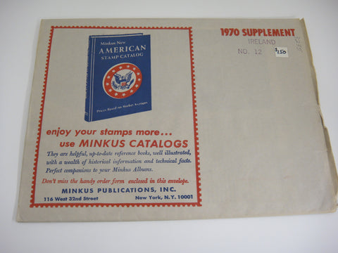 Minkus 1970 Ireland Stamp Album Supplement 12 NOS