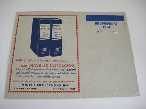Minkus 1969 Ireland Stamp Album Supplement 11 NOS