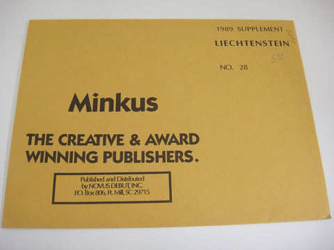 Minkus 1989 Liechtenstein Stamp Album Supplement 28 NOS