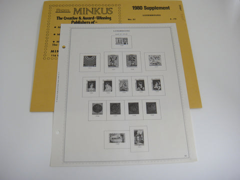 Minkus 1980 Luxembourg Stamp Album Supplement #21