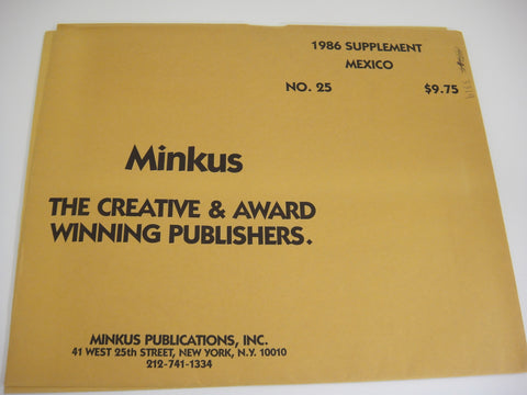 Minkus 1986 Mexico Stamp Album Supplement 25 MMX86 NOS