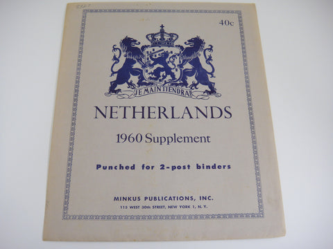 Minkus 1960 Netherlands Stamp Album Supplement NOS