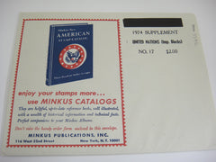 Minkus 1974 UN Imprint Blocks Stamp Album Supplement 17 United Nations NOS