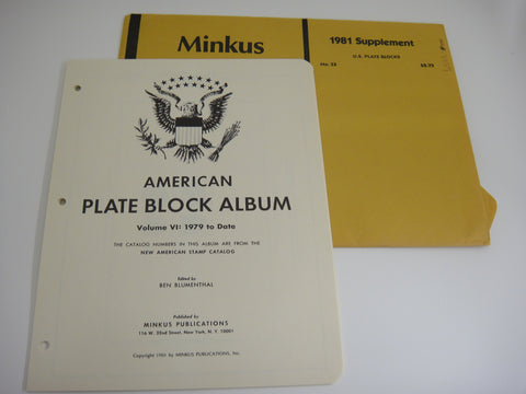 Minkus 1979-1981 US Plate Blocks Stamp Album Supplement 33 United States NOS