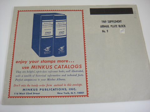 Minkus 1969 US Airmail Plate Blocks Stamp Supplement 9 United States NOS