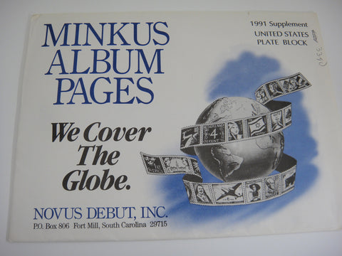 Minkus 1991 US Plate Blocks Stamp Album Supplement 43 United States MSPB91
