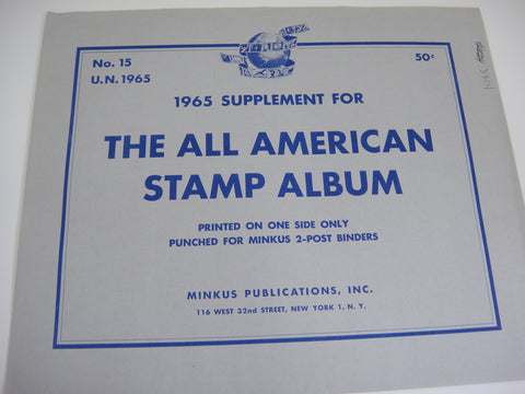 Minkus 1965 All American Stamp Supplement 15 United States NOS