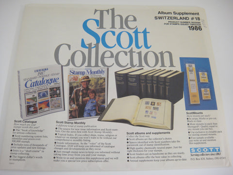 Scott 1986 Switzerland Specialty Stamp Supplement 18 365S086