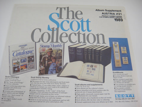 Scott 1989 Austria Specialty Stamp Supplement 21 300S089