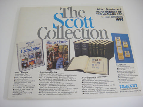 Scott 1986 Dependencies of New Zealand Specialty Stamp Supplement 40 221S086
