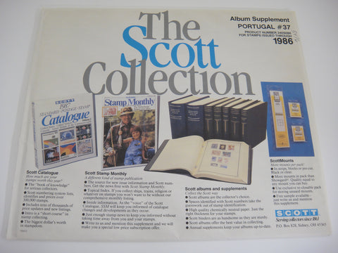 Scott 1986 Portugal Specialty Stamp Supplement 37 340S086 NOS