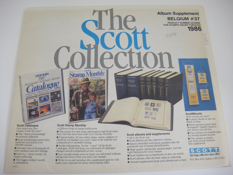 Scott 1986 Belgium Specialty Stamp Supplement 37 303S086 NOS