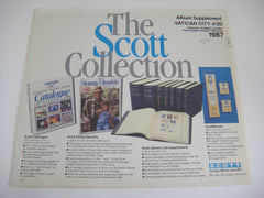 Scott 1987 Vatican City Specialty Stamp Album Supplement 20 375S087 NOS