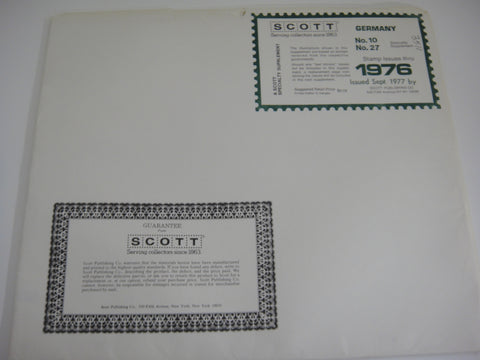 Scott 1976 Germany Specialty Stamp Album Supplement 10 & 27 NOS