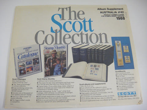 Scott 1988 Australia Specialty Stamp Supplement 42 210S088