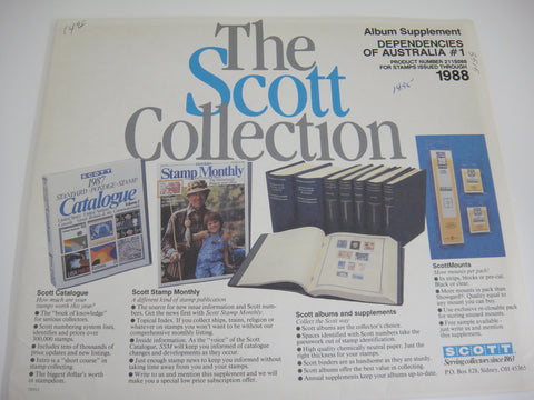 Scott 1988 Dependencies of Australia Specialty Stamp Supplement 1 211S088