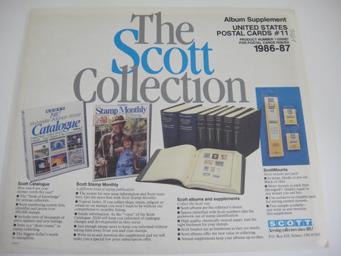 Scott 1986-1987 Postal Post Cards Supplement 11 United States 110S087