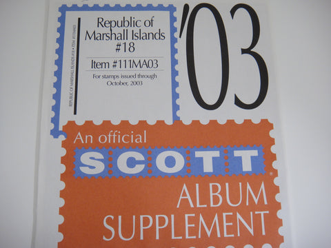 Scott 2003 Marshall Islands Specialty Stamp Supplement 18 111MA03