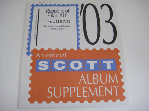 Scott 2003 Palau Specialty Stamp Supplement 18 111PA03